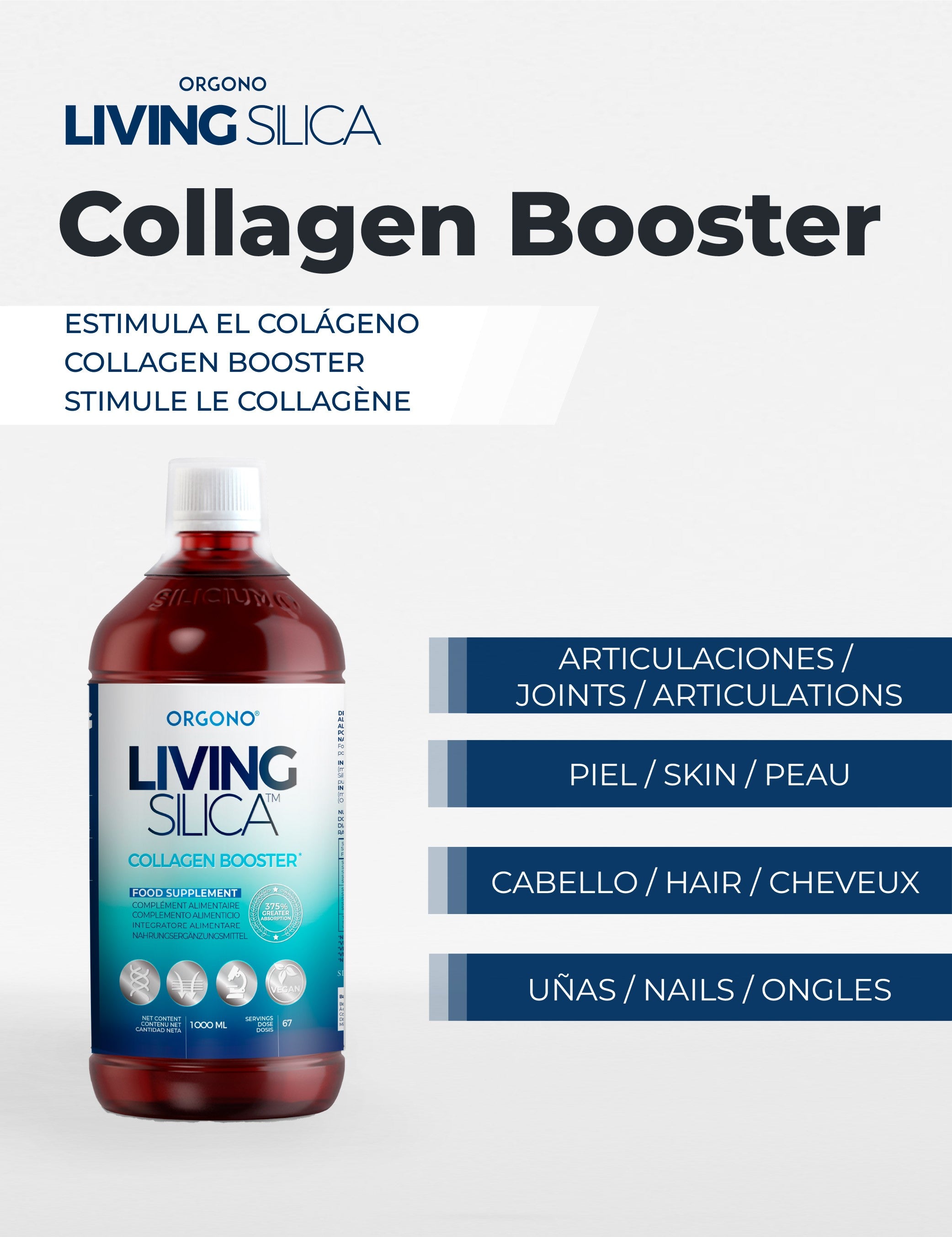 Pack x4 LIVING SILICA® Collagen Booster