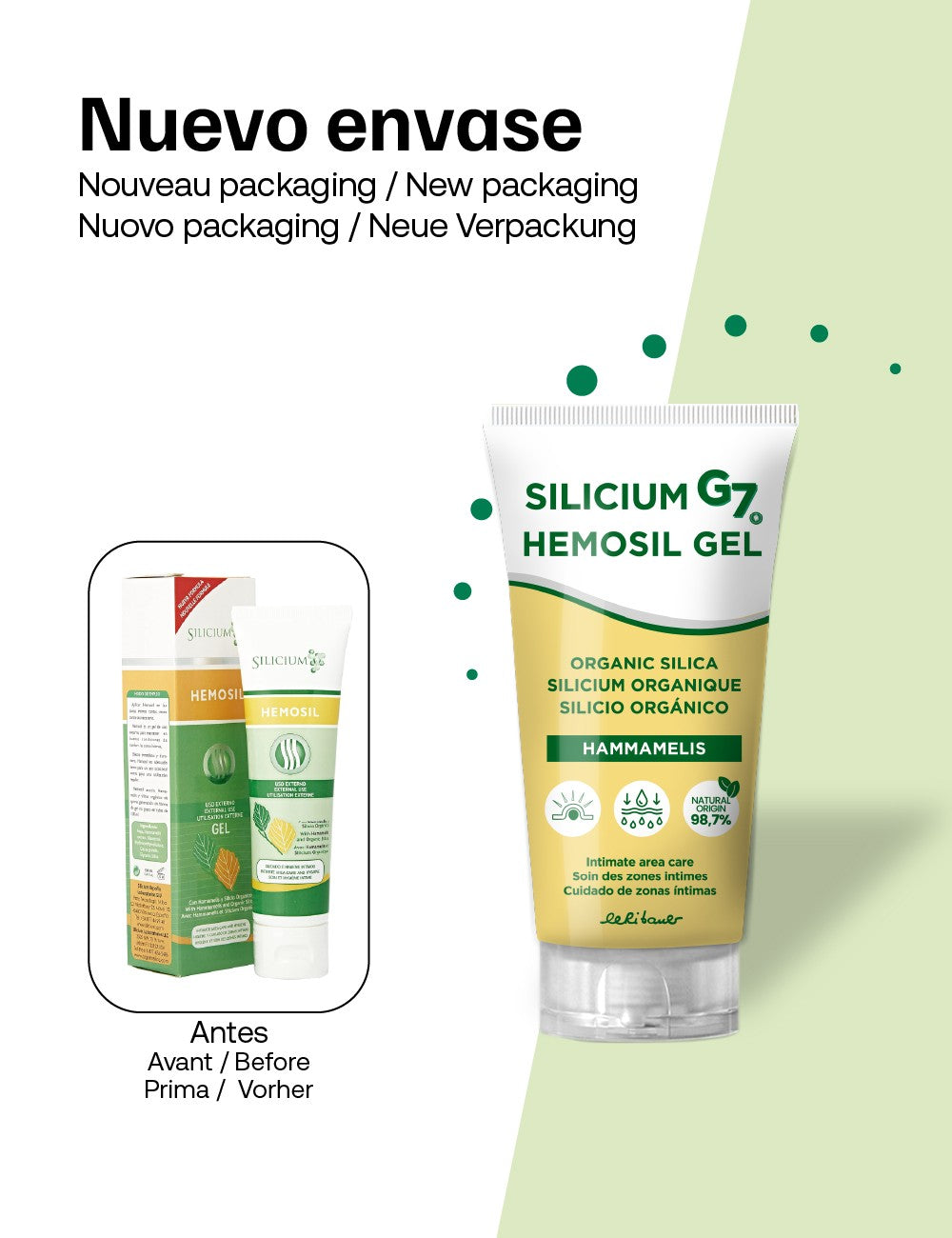 Silicium G7 Hemosil · gel tópico silicio orgánico para malestar hemorroidal