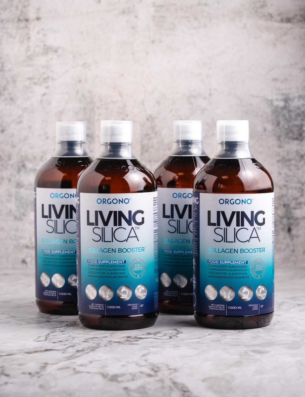 Lot de 4 LIVING SILICA® Booster de collagène