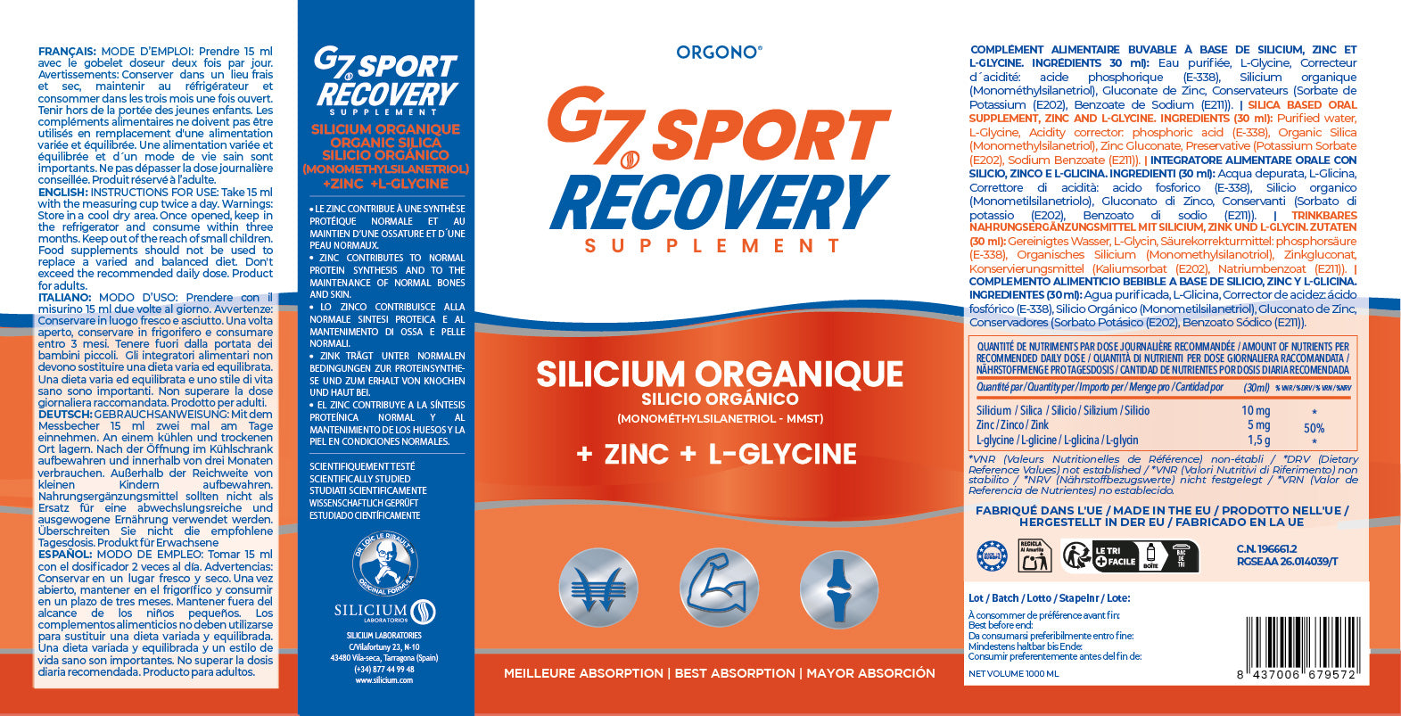 Silicium G7 Sport Recovery Supplement